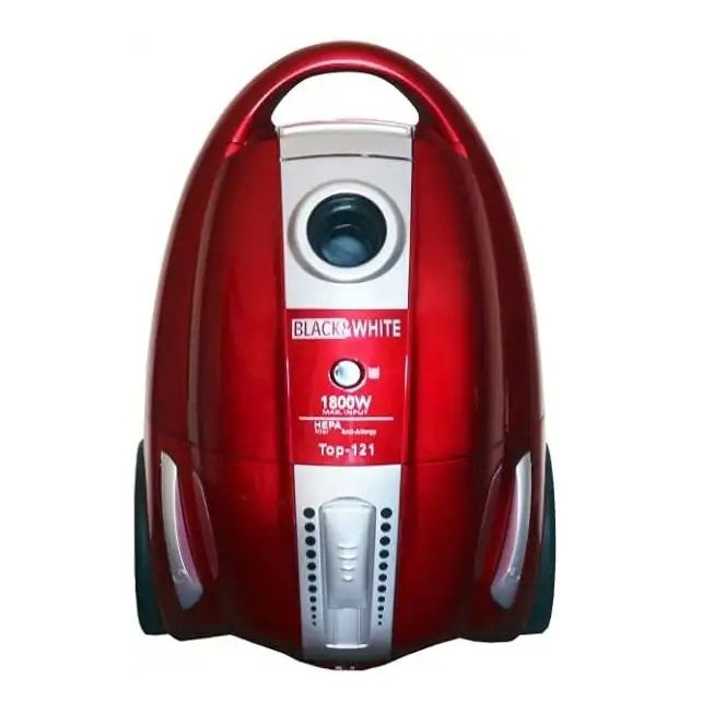 مكنسة كهربائية بلاك اند وايت بكيس للغبار، 1800 واط، احمر - Top-121 