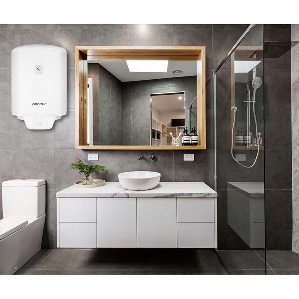 سخان مياه كهربائي اتلانتيك ايجو، 80 لتر، ابيض - 8511930 