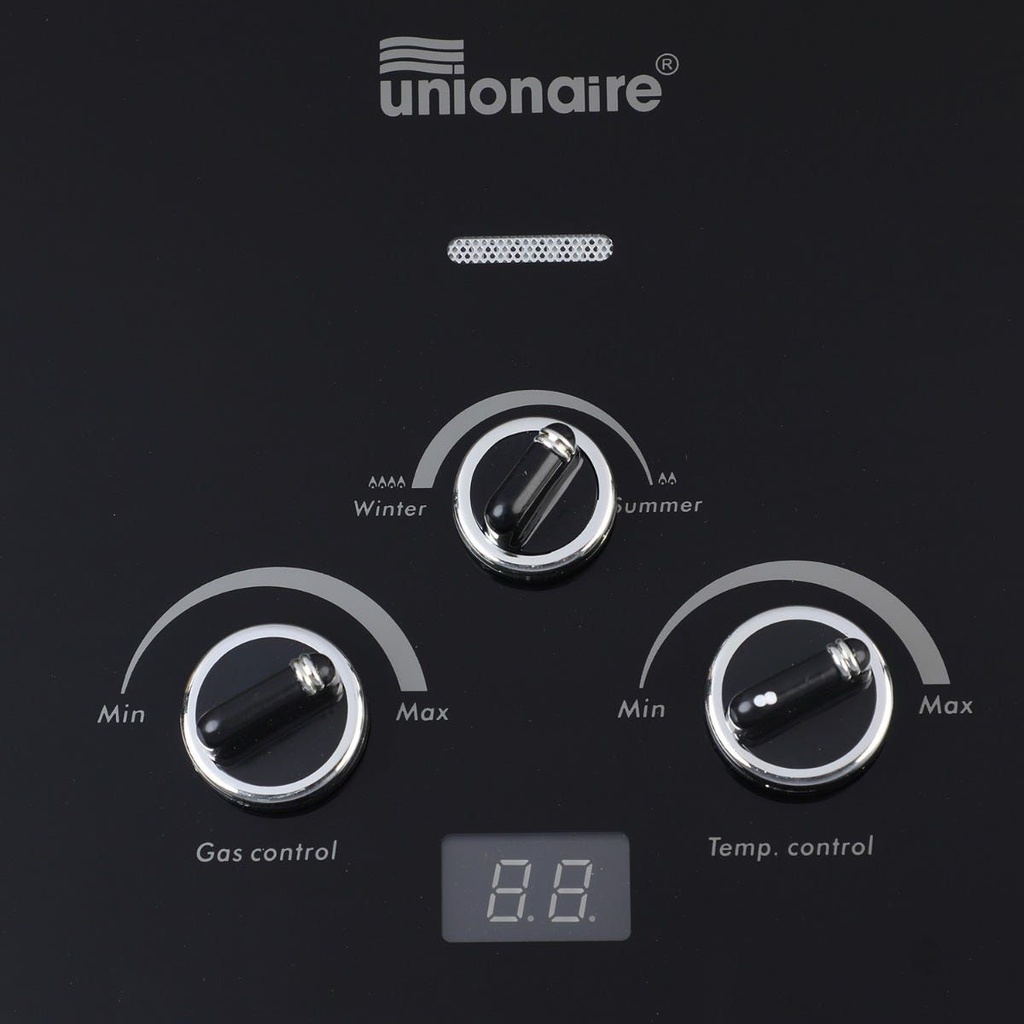 سخان غاز ديجيتال يونيون اير اي هيت، 6 لتر، اسود -UGH060D 