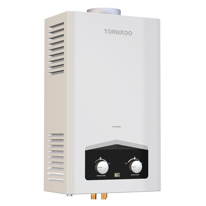 سخان ديجيتال غاز تورنيدو، 6 لتر، ابيض - C06CNEW 