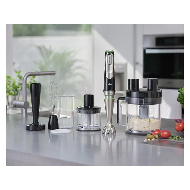 هاند بلندر براون مالتي كويك 9، قدرة 1200 وات، فضي واسود - MQ 9187XLI 