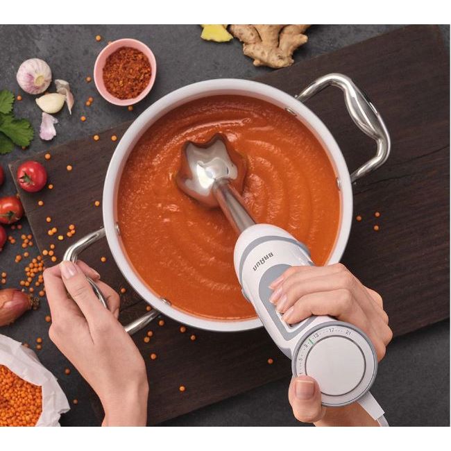 هاند بلندر براون مالتي كويك 5 فاريو بملحقات، 1000 وات، ابيض/رمادي - MQ 5245 WH 