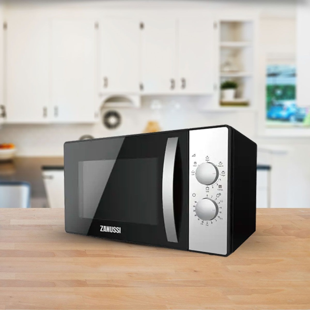 ميكرويف زانوسي بشواية، 23 لتر، 800 وات، اسود وفضي - ZMG23K38GB 