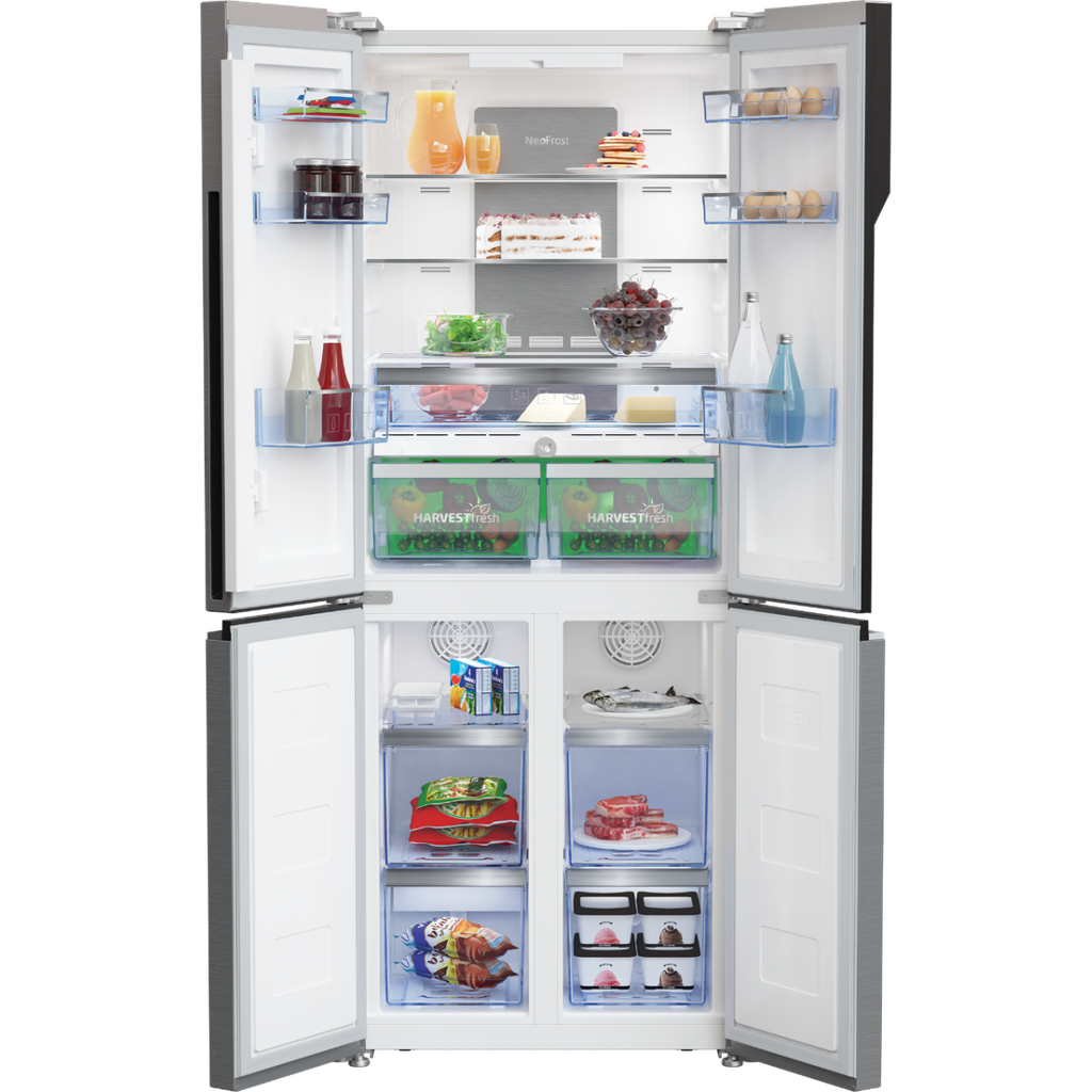 ثلاجو نوفروست بيكو ببابين متجاورين، سعة 480 لتر، ستانلس ستيل - GNE480E20ZXPH 