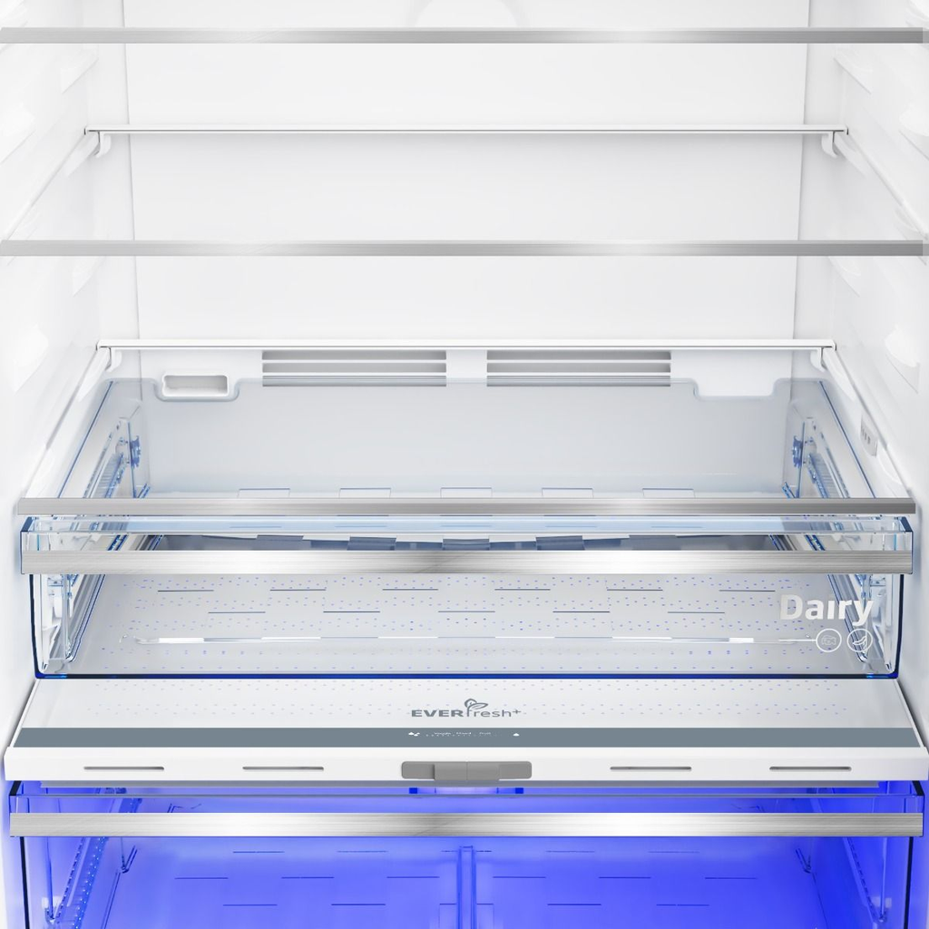 ثلاجة بيكو، نوفروست، 2 باب، 590 لتر، موتور انفرتر، فضي - B3RDNE590ZXB 