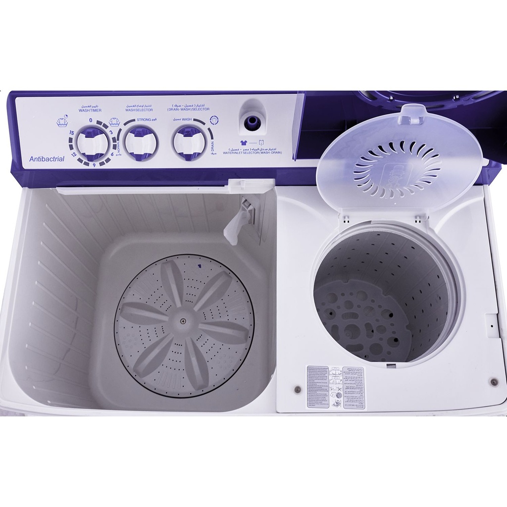 غسالة ملابس نصف اتوماتيك فريش، تحميل علوي، مزودة بمجفف، 14 كيلو، ابيض- FWT14000PD 