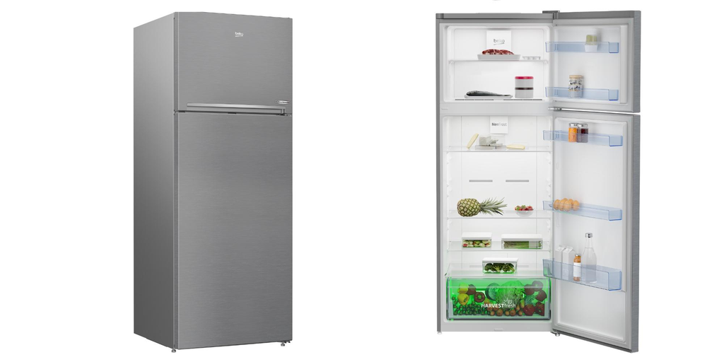 ثلاجة بيكو نوفروست، 408 لتر، موتور انفرتر، رمادى- RDNE448M20X 