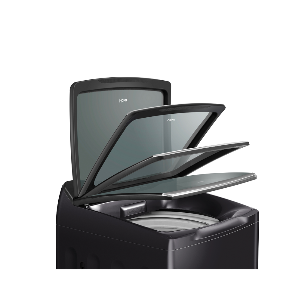 غسالة ملابس هاير، سعة 13 كجم، بموتور انفرتر بتقنية الدفع المباشر، تحميل علوي، فضي غامق - HWM130-B2178S8 