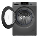 غسالة ملابس هاير 8 كجم، تحميل امامي، موتور انفرتر BLDC، فضي - HW80-BP14929AS6 