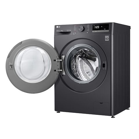 غسالة ملابس ال جي فيفاتشي، 10 كجم، انفرتر، تحميل امامي، اسود - F4Y3RYGYJV 
