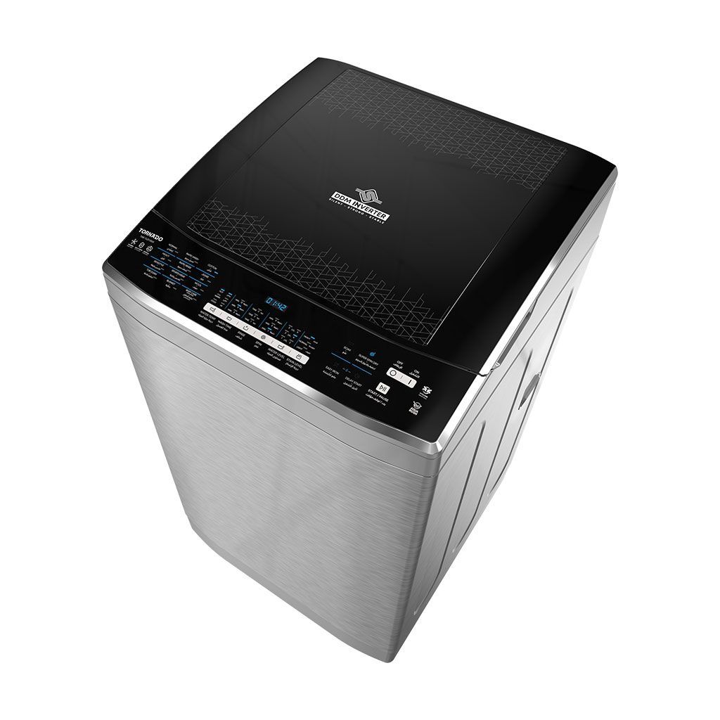 غسالة ملابس اوتوماتيك تورنيدو، تحميل علوي، 13 كجم، موتور انفرتر، ستانلس ستيل - TWE-TLD13RSS 