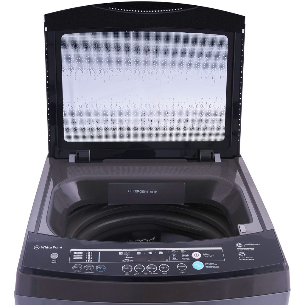 غسالة ملابس اتوماتيك وايت بوينت، تحميل علوي، 15 كجم، رمادي - WPTL150DGSMA 