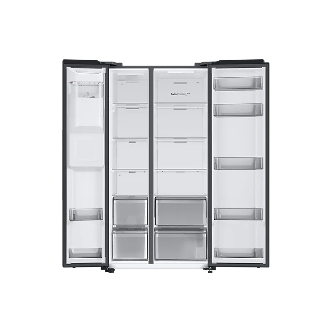 ثلاجة سامسونج نوفروست، 634 لتر، موتور انفرتر، اسود - RS68A8820B1 