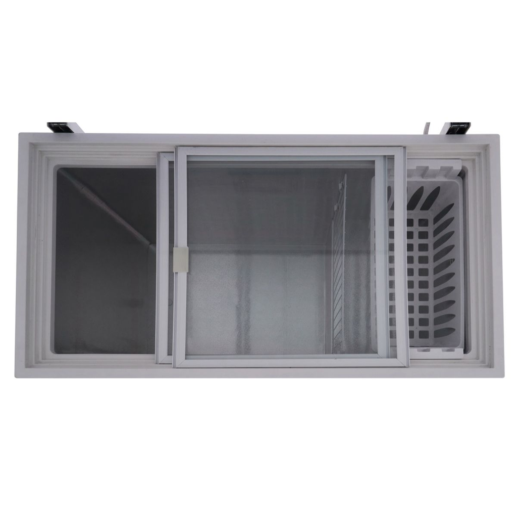 فريزر ديفروست افقي وايت ويل، 295 لتر، ابيض - WCF3350C مع مشترك كهرباء اي لوك، 3 منافذ، 2860 وات - ابيض 