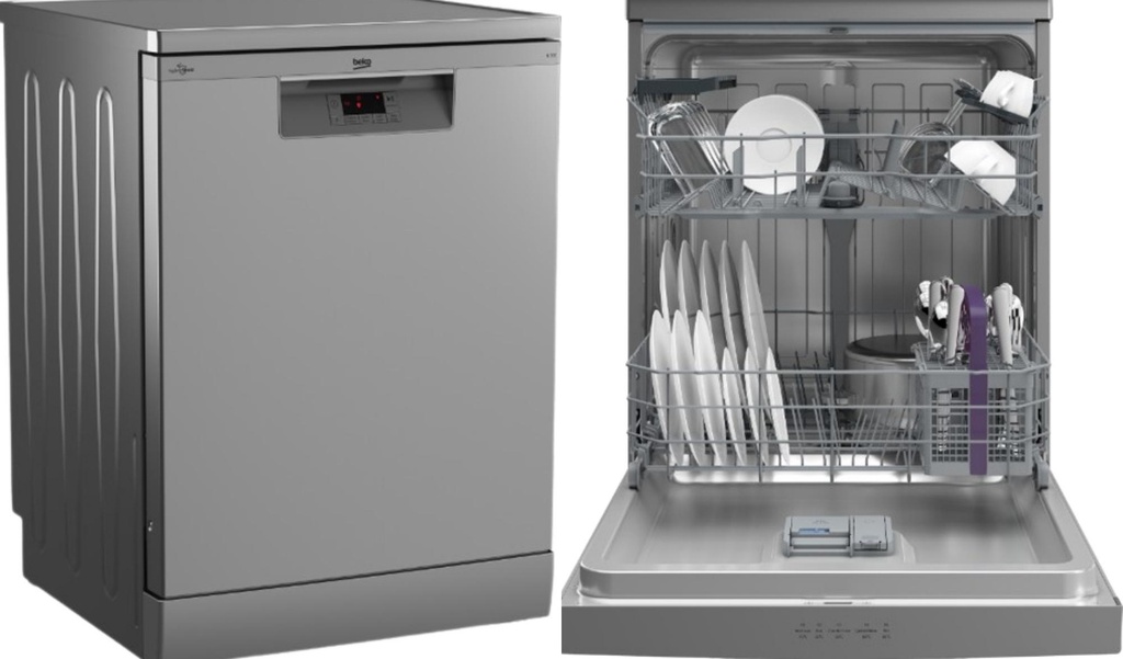 غسالة اطباق بيكو، سعة 14 فرد، فضي- BDFN15421S 