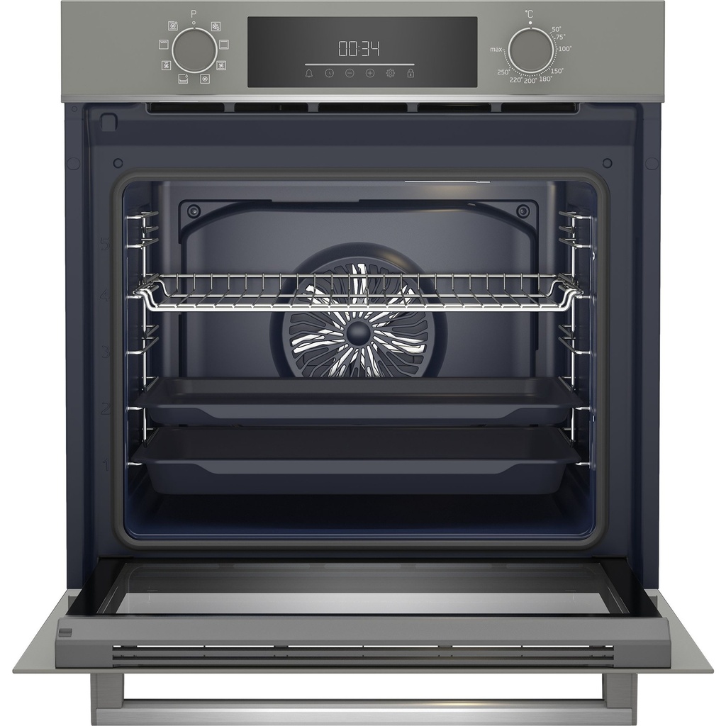 فرن كهرباء بلت ان بيكو بشواية، 60 سم، 72 لتر، رمادي - BBIM17300MGD 