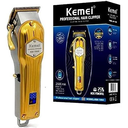 ماكينة تشذيب شعر قابلة للشحن كيمي، للاستعمال الجاف، ذهبي - KM-1984 
