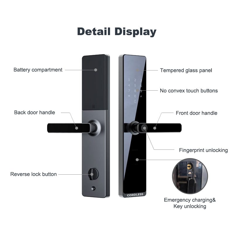 Door Lock CL-G14  (Black & Silver & Brown)