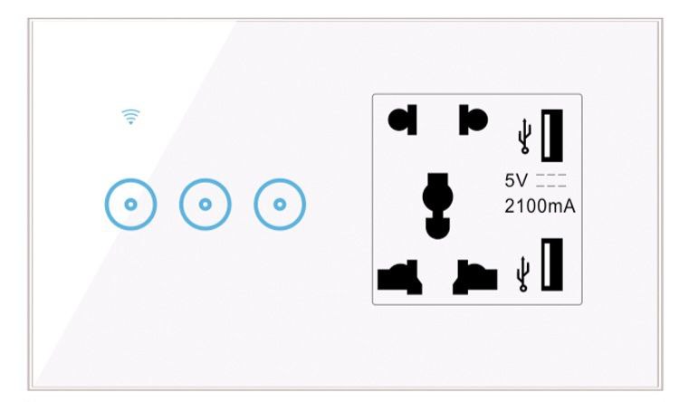 ALL IN ON (SOCKET+3 GANG) (Black & White) (Wifi)