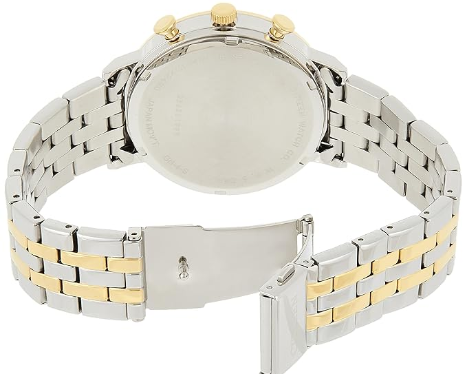 ساعة سيتزن معدن فضي*ذهبي مينا أزرق