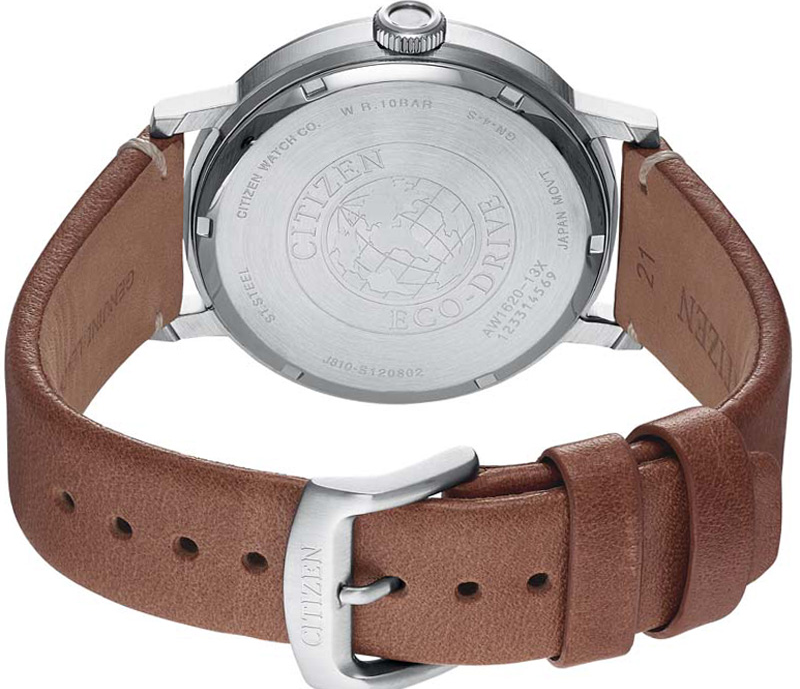 AW1620-13X ساعة سيتزن جلد بني مينا أخضر رجالي
