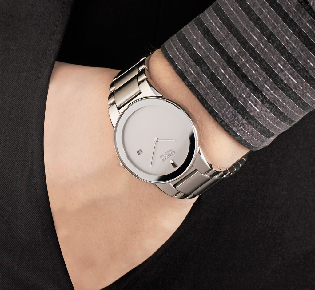 AU1060-51A silver steel white dail