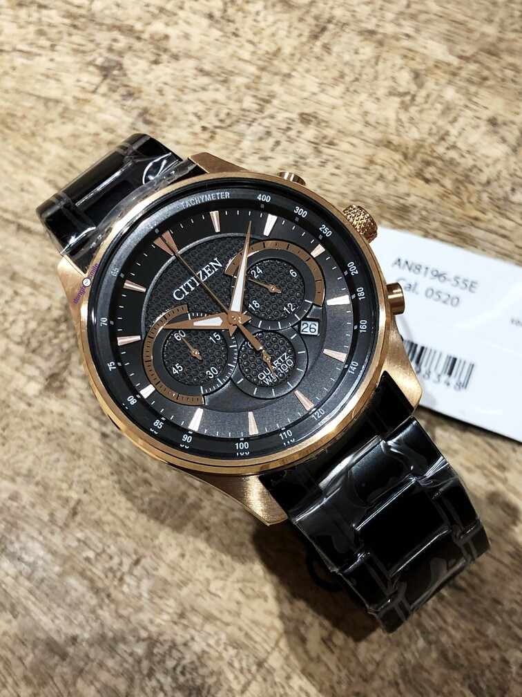 AN8196-55E ساعة سيتزن معدن أسود مينا أسود 