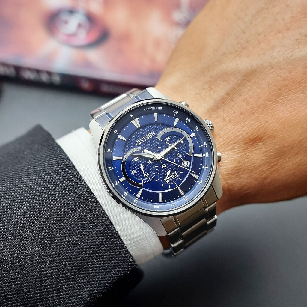 AN8190-51L ساعة سيتزن معدن مينا أزرق
