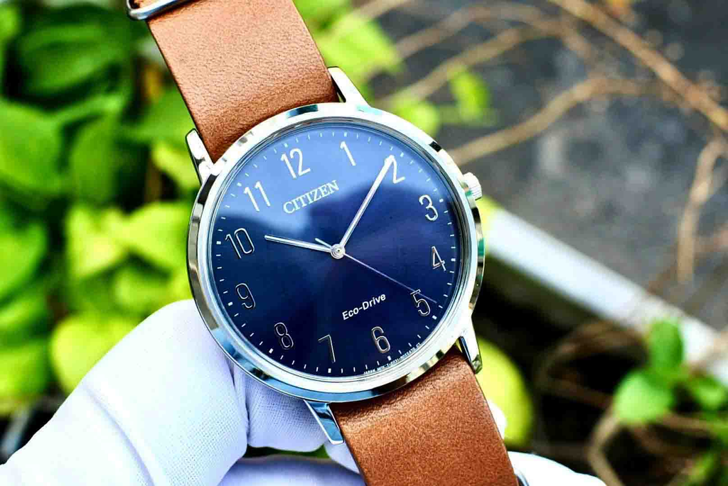 BJ6501-10L brown leather blue dail