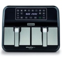 قلاية بدون زيت ديجيتال مزدوجة كينوود XXXL، سعة 8 لتر، اسود وفضي - HFM75.000MB بدون ضمان 