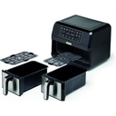 قلاية بدون زيت ديجيتال مزدوجة كينوود XXXL، سعة 8 لتر، اسود وفضي - HFM75.000MB بدون ضمان 