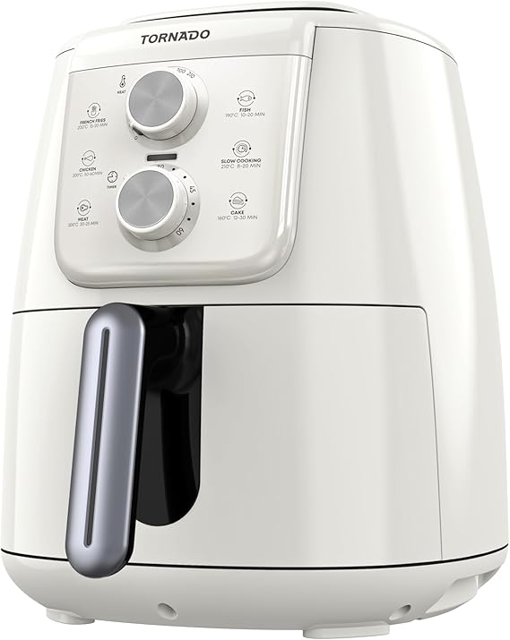 اير فراير تورنيدو، 4 لتر، 1550 وات، كريمي وفضي - THF-1554M-XL-CS 