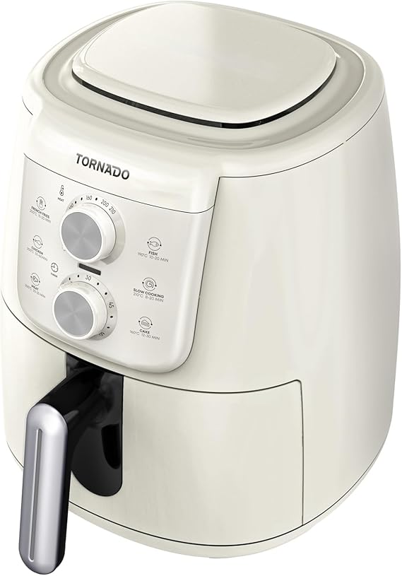 اير فراير تورنيدو، 4 لتر، 1550 وات، كريمي وفضي - THF-1554M-XL-CS 