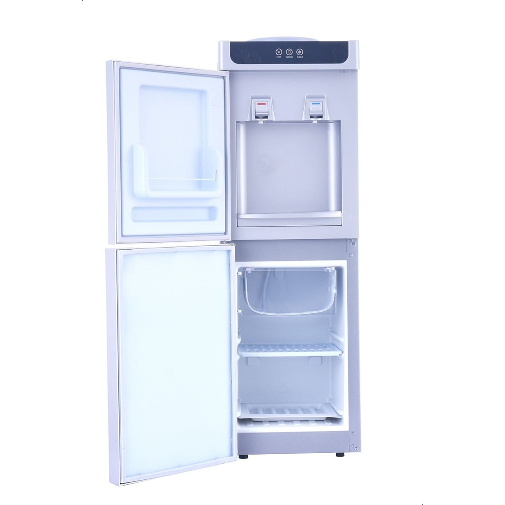 مبرد مياه بارد و ساخن مزود بفريزر من بيرجن، فضي - BY87 