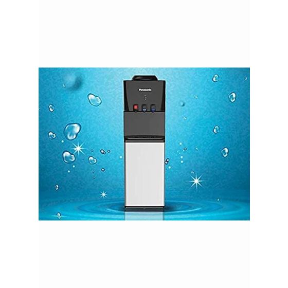مبرد مياه باناسونيك ساخن وبارد وفاتر، بكابينة، 3 حنفيات، اسود وفضي 
