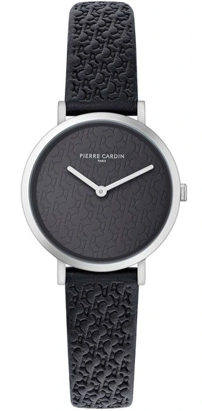 CBV.1502 ساعة بير كاردين حريمي جلد أسود مينا أسود
