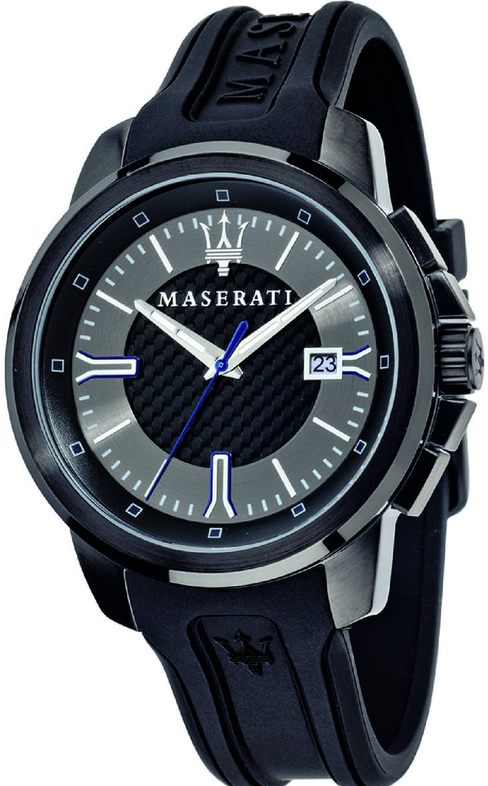 8851123004 ساعة مزراتي رابر اسود مينا اسود رجالي