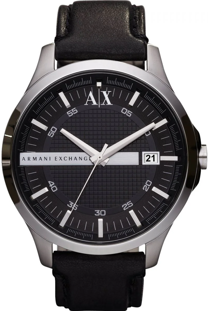 AX2101 ساعة أرماني اكستشانج جلد أسود مينا أسود