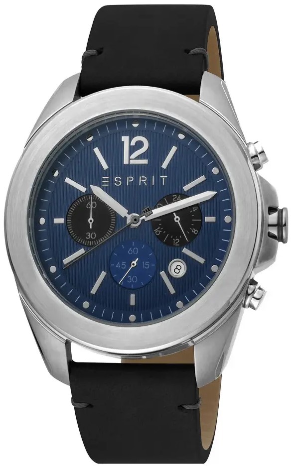 ES1G159L0025 ساعة اسبريت جلد أسود مينا أزرق رجالي