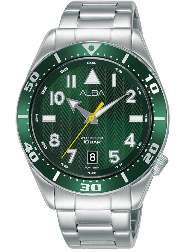 AS9K43X1 silver Dark green dial رجالي