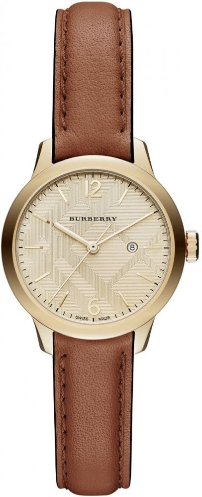 BU10101 ساعة بربري حريمي جلد كروهات مينا ذهبي