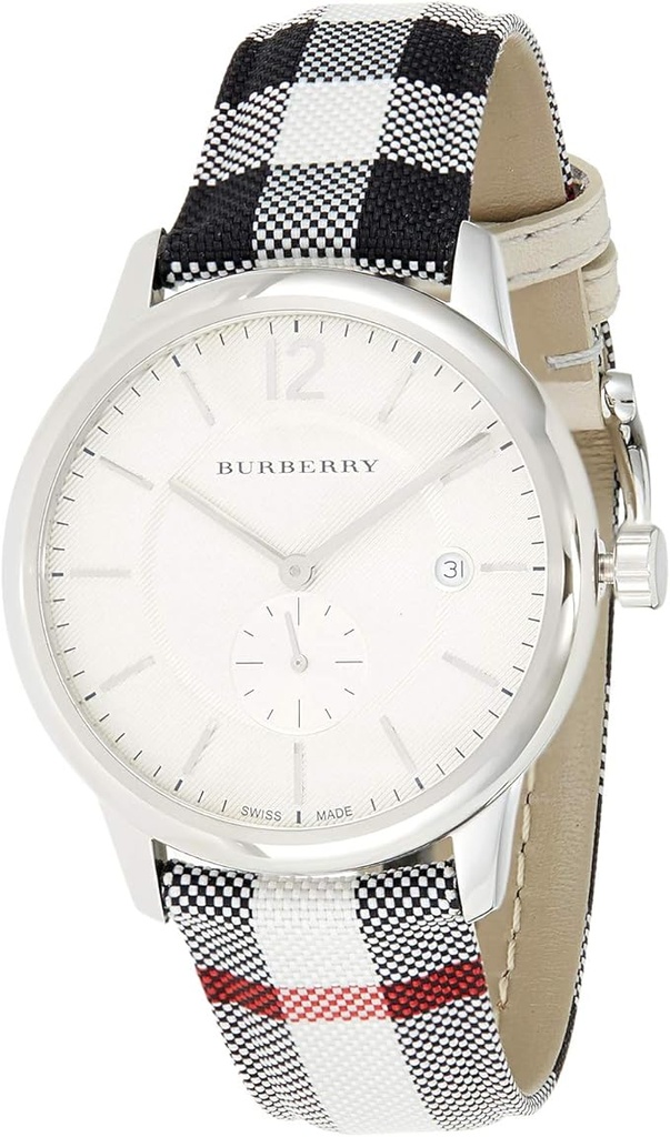 ساعة بربري حريمي جلد كروهات مينا أبيض