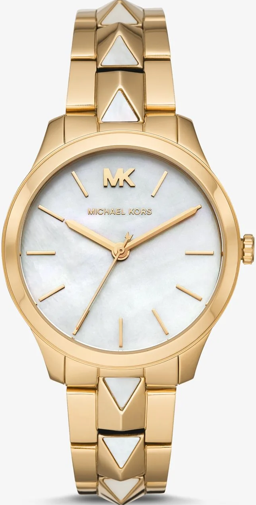 ساعة مايكل كورس حريمي معدن ذهبي مينا أبيض