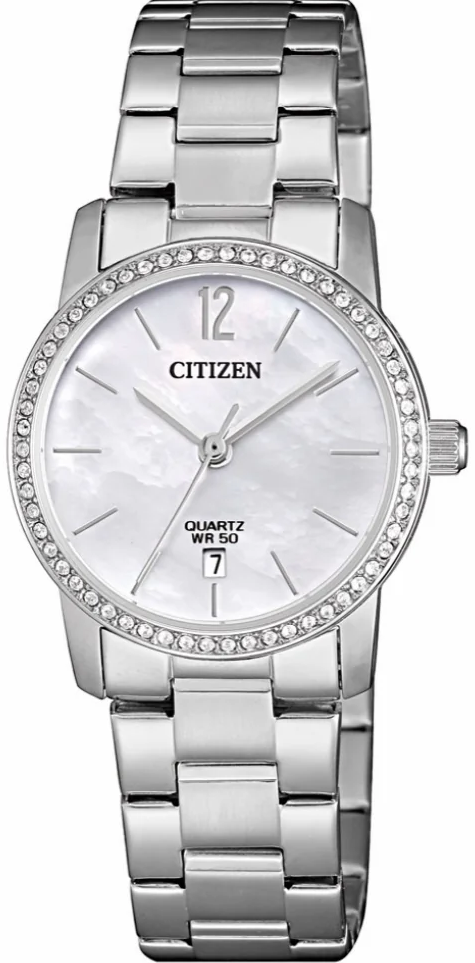 EU6030-81D ساعة سيتزن حريمي معدن فضي مينا أبيض