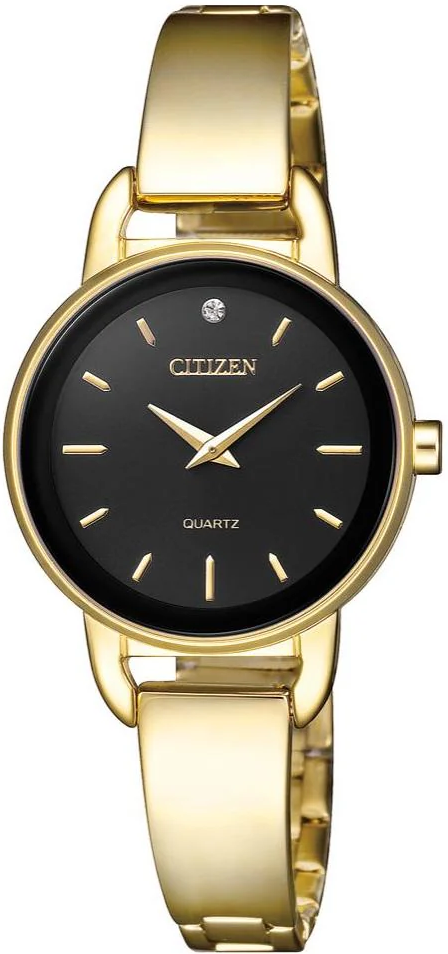 EZ6372-51E ساعة سيتزن حريمي معدن ذهبي مينا أسود