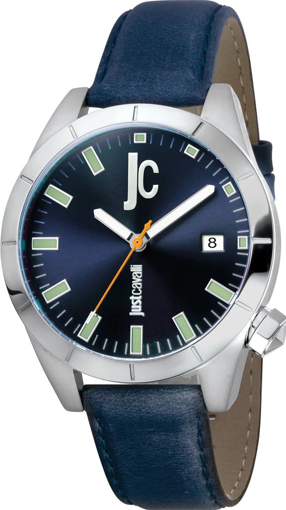 ساعة جاست كفالي جلد بني مينا أسود