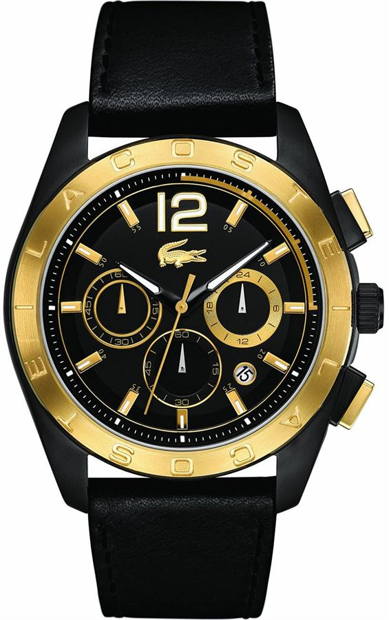 ساعة لكوست جلد أسود 2010741 رجالي