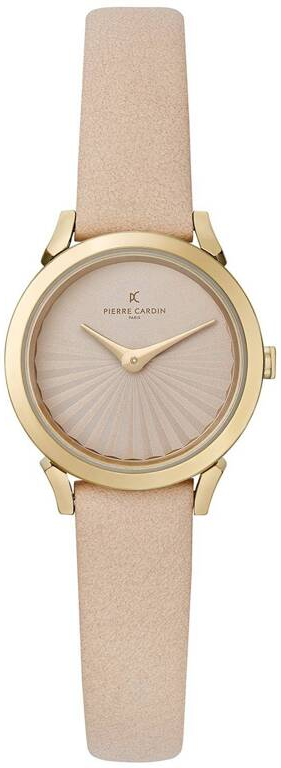 CPI.2508 ساعة بير كاردين حريمي جلد بيج مينا ذهبي حريمي