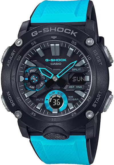 GA-2000-1A2DR ساعة جي شوك رابر لبني مينا أسود