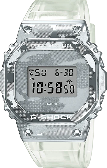 GM-5600SCM-1DR ساعة جي شوك رابر شفاف مينا أرمي رجالي